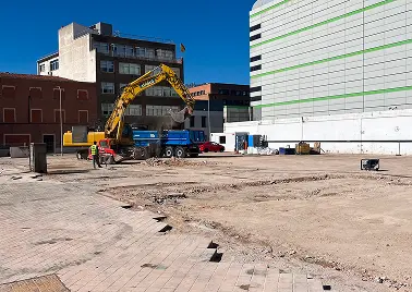 Así quedo el terreno tras las trabajos de demolición
