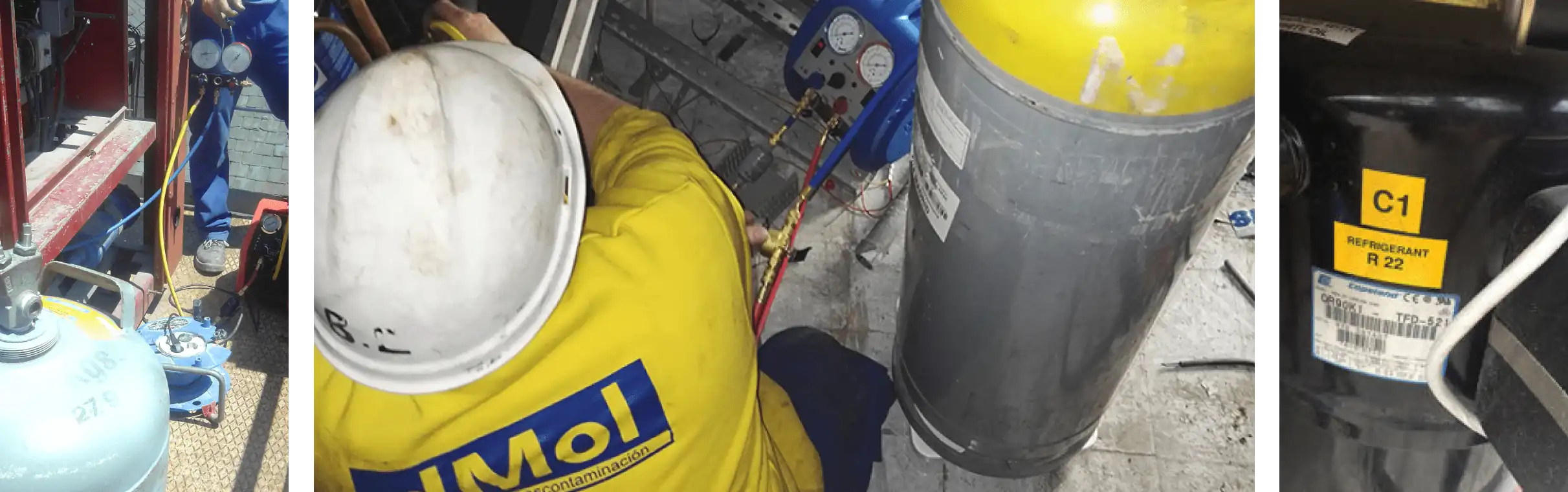 Retirada de gases fluorados refrigerantes
